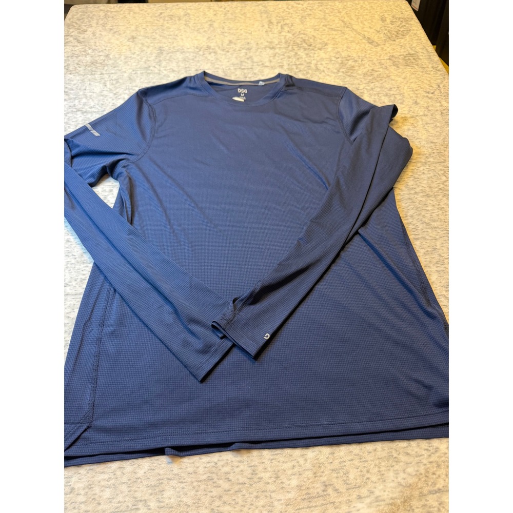 DSG Men Stride Long Sleeve Run Tee Performance Athletic Blue‎ Size M